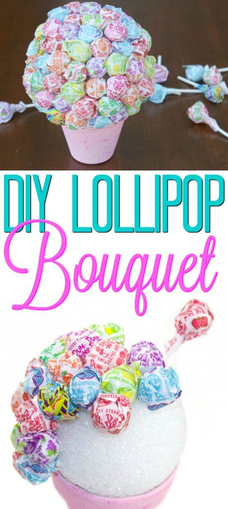 Lollipop Display Diy, How To Make Lollipop Bouquet, Lollipop Party Ideas, Lollipop Centerpiece Ideas, Lollypop Bouquet Diy, Four Ever Sweet Birthday Party Decorations, Sucker Decorations, Dumdum Bouquet, Lollipop Stand Diy