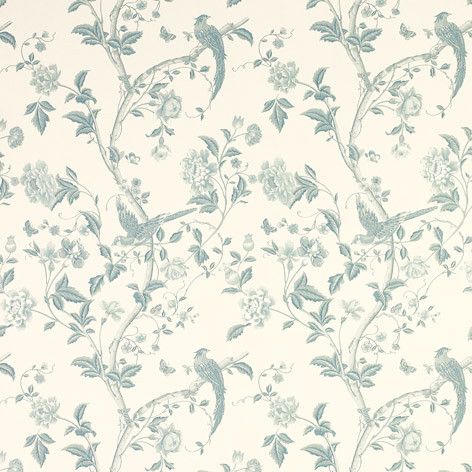 Summer Palace Off White/Duck Egg Wallpaper