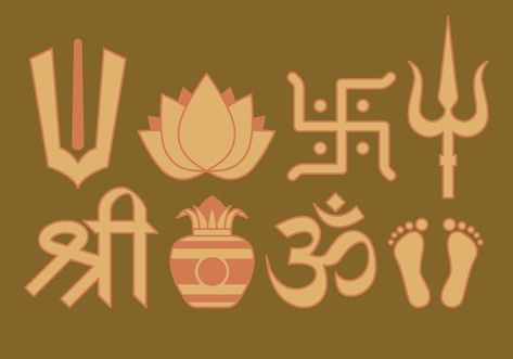 Holy Symbol, Indian Symbols, Hindu Symbols, Hindu Wedding Cards, Hindu Rituals, Simple Rangoli Border Designs, Rangoli Borders, Hindu Culture, Rangoli Border Designs