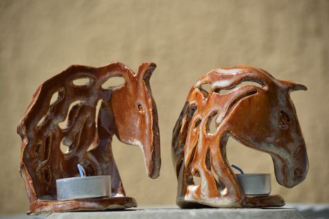 Pottery Horse Ideas, Bee Ceramics, Sky Pottery, Horse Pottery, Clay Horses, Yacht Decor, Clay Horse, Functional Sculpture, Clay Candle Holders