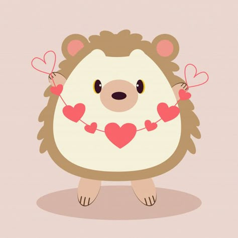 The character of cute hedgehog holding a... | Premium Vector #Freepik #vector #ribbon #heart #design #character Lovely Sunday, Ribbon Heart, Cute Hearts, Valentines Day Clipart, Cute Hedgehog, Kawaii Doodles, Hedgehogs, Cute Images, 귀여운 동물