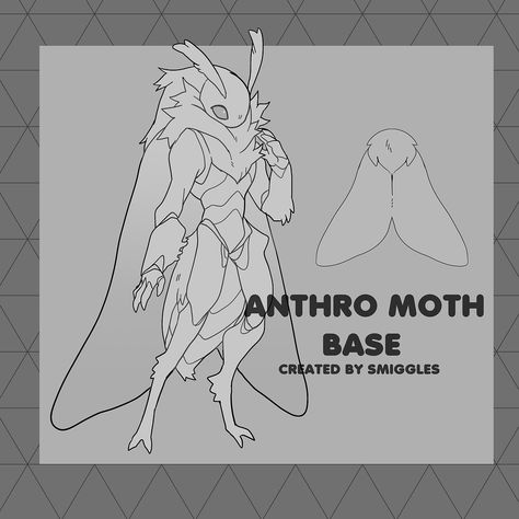 Moth Wings Drawing Reference, Moth Wing Drawing Reference, Moth Fursona Base, Moth Wings Drawing, Human Moth Oc, Moth Humanoid, Moth Oc Design, Moth Oc Male, Moth Oc Drawing