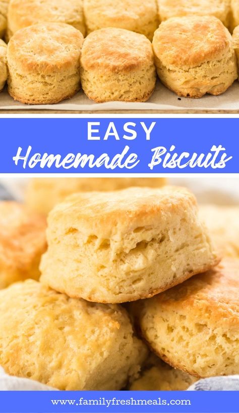 Easy Homemade Biscuits #familyfreshmeals #homemade #biscuits #easyrecipe #bread #southernfood #breakfast via @familyfresh Simple Biscuits, Gravy Chicken, Easy Homemade Biscuits, Homemade Biscuits Recipe, Easy Biscuit Recipe, Biscuit Bread, Biscuit Rolls, Biscuits Easy, Biscuits Recipe