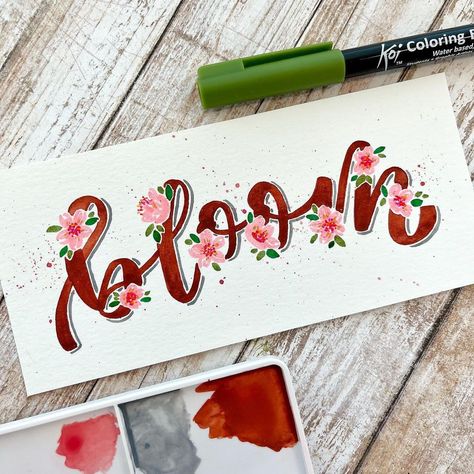 Lettering Drawing Ideas, Aesthetic Calligraphy Ideas, Brushpen Lettering, Aesthetic Calligraphy, Calligraphy Art Quotes, Calligraphy Quotes Doodles, Header Ideas, Coloring Brush Pen, Calligraphy Fonts Alphabet