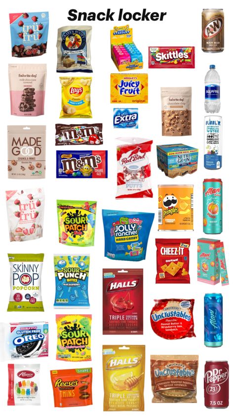 Snacks For Locker, Locker Snacks, Snack Locker, Welches Fruit Snacks, Snack Brands, Packaged Snacks, Popular Snacks, Mini Fridge, Fruit Snacks