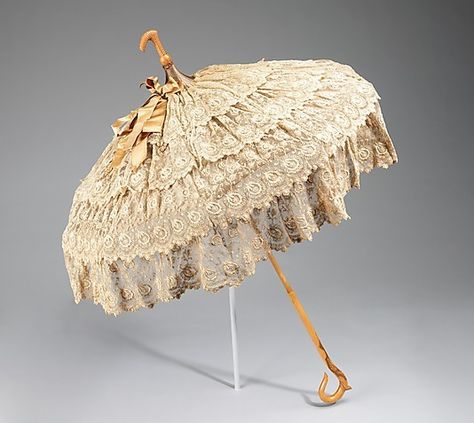 fashionsfromhistory:  “ Parasol/1880s/MET  ” Vintage Umbrella, Under My Umbrella, Umbrellas Parasols, Antique Clothing, Chatelaine, Antique Lace, Historical Clothing, Mode Vintage, Historical Fashion