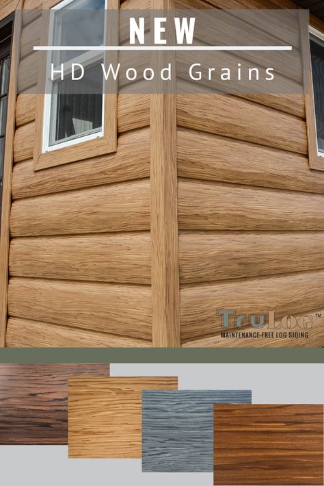 Log Cabin Siding, Vinyl Siding Installation, Rustic Home Exterior, Log Cabin Exterior, Steel Siding, Log Cabin Ideas, Log Siding, Rustic Bathroom Designs, Cabin Exterior