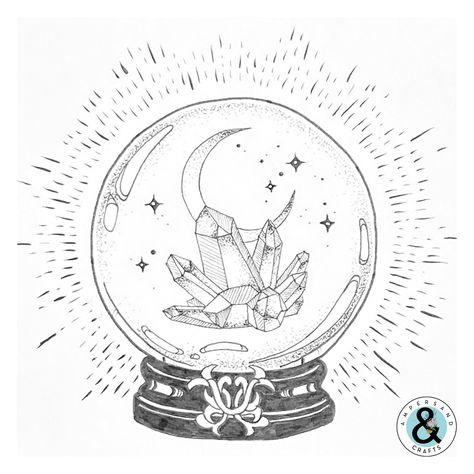 How To Draw A Crystal Ball Step By Step, Crystal Ball Tattoo Ideas, Crystal Ball Sketch, Pendulum Drawing, Crystal Ball Doodle, Learning Tattooing, Crystal Sketch, Crystal Ball Drawing, Dome Sketch