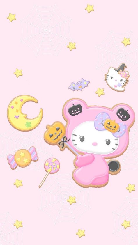 daily hello kitty ♡ on Twitter: "halloween themed hello kitty / sanrio wallpapers <3 https://t.co/8nIGEhYDTa" / Twitter Sanrio Halloween Wallpaper, Background Kawaii, Hello Kitty Halloween Wallpaper, Sanrio Halloween, Sanrio Wallpapers, Hello Kitty Cookies, Sanrio Danshi, Halloween Kitty, Pink Wallpaper Hello Kitty