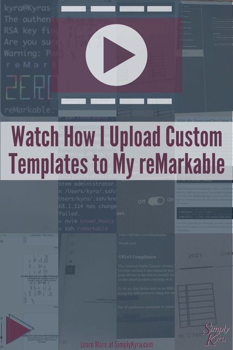 Watch How I Upload Custom Templates to My reMarkable – Simply Kyra How To Use Remarkable 2, Free Remarkable 2 Templates, Remarkable 2 Ideas, Remarkable Templates, Remarkable Tablet, Remarkable 2 Templates, Office Things, About Me Template, Remarkable 2