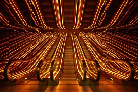 The World's Most Incredible Escalators Photos | Architectural Digest Public Hotel Nyc, Ian Schrager, Hotel Design Architecture, Trendy Hotels, Hotel In New York City, Public Hotel, Village Hotel, Hotel Concept, Nyc Hotels