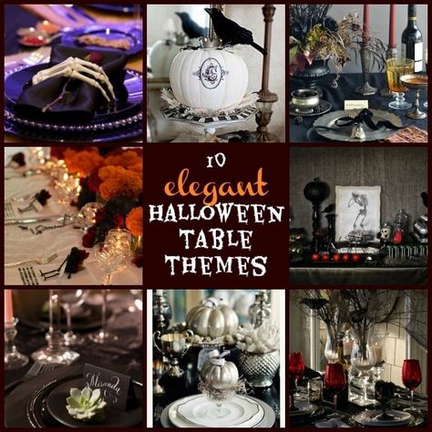 10 elegant Halloween table themes – Craft Gossip Halloween Table Scape, Halloween Arrangements, Holiday Food Crafts, Sheet Music Crafts, Book Page Wreath, Christmas Neighbor, Elegant Dinner Party, Elegant Halloween, Music Crafts