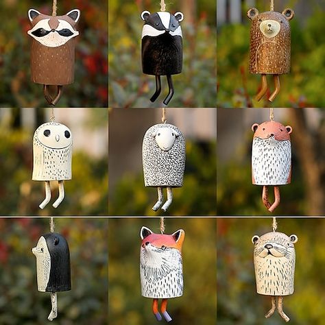 Wind Chimes Craft, Animal Ornaments, Home Decor Sculptures, Ceramic Bell, Garden Animals, Pottery Classes, Ceramic Animals, Palau, Animal Decor