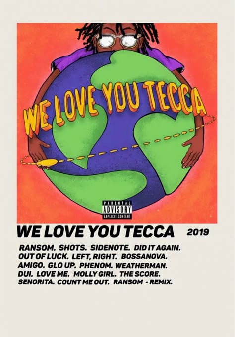 Lil Tecca Album “We Love You Tecca” Tracklist Poster Album Cover Wall Decor, Lil Tecca, Rap Playlist, Rap Album Covers, Minimalist Music, Music Canvas, Music Poster Ideas, Cool Album Covers, Poster Bedroom