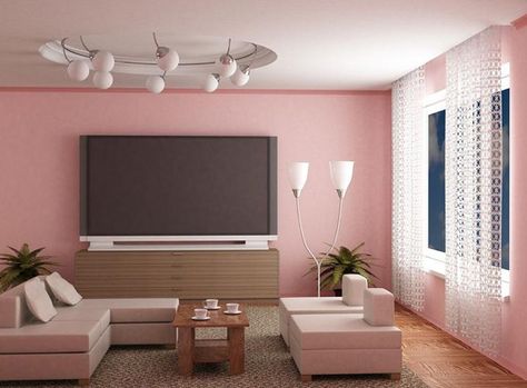 Such a pretty pink. I love it because it is such a soft color!! Hall Colour, Gray Painted Walls, Murs Roses, Living Room Wall Color, Modern Living Room Wall, Room Wall Colors, Room Wall Painting, Decor Ikea, Pink Living Room