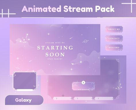 Cute Stream Overlay, Stream Starting Soon, Stream Background, Twitch Streaming Setup, Facebook Giveaway, Aesthetic Galaxy, Streaming Setup, Overlays Cute, Stream Overlay