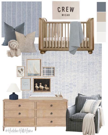 Wooden Stairs, Boy Nursery, Low Profile, Nursery, Blue