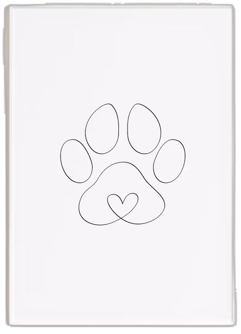 Minimalist Dog Paw Digital Print Paw Print Line Art Drawing - Etsy Canada Drawing Paw Prints, Dogs Paw Drawing, Dog And Heart Tattoo, Paw Print Embroidery Design, Dog Paw Drawing Easy, Cute Puppies Drawing, Dog Paw Line Art, Dog Paw Outline Tattoo, Punching Bag Drawing