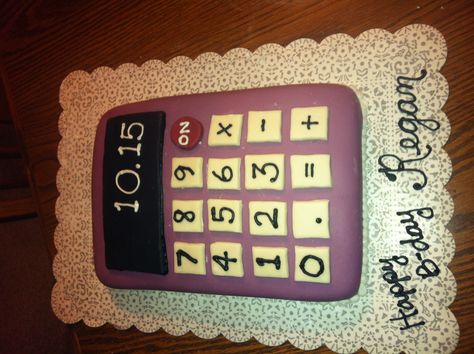 Calculator cake Calculator Cake, Torte Decorate, Design Cake, Cake Easy, Decorated Cakes, Birthday Cake Kids, 10th Birthday, Creative Cakes, Easy Cake