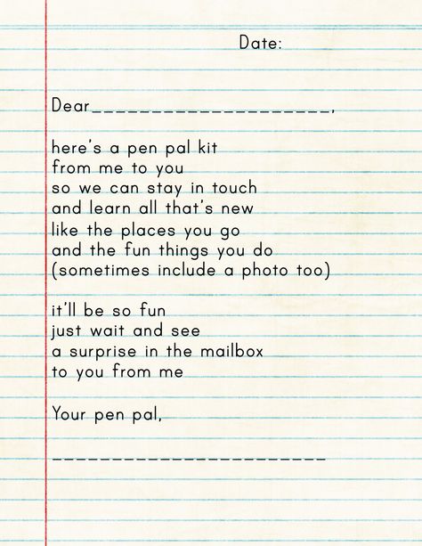 Pen Pal Kit Ideas | List of things to send as a package to start pen-palling with a friend. Great idea for kids! Pen Pal Kit, Snail Mail Pen Pals, American Heritage Girls, Fun Mail, Pen Pal Letters, Pin Pals, Letter Example, Pen Pal, Pocket Letters