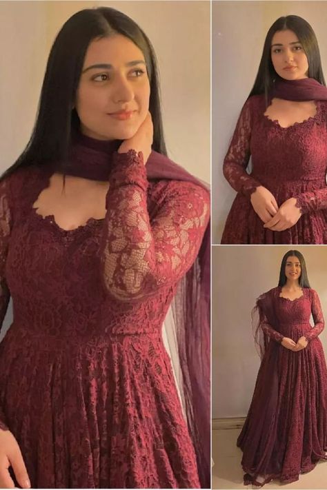 #SarahKhan looks pretty last night at #FalakShabbir's concert ❤ Sarah Khan, Simple Frocks, Anarkali Dress Pattern, Simple Gowns, Simple Kurta Designs, Stylish Short Dresses, Pakistani Dresses Casual, Pakistani Fancy Dresses, Beautiful Pakistani Dresses