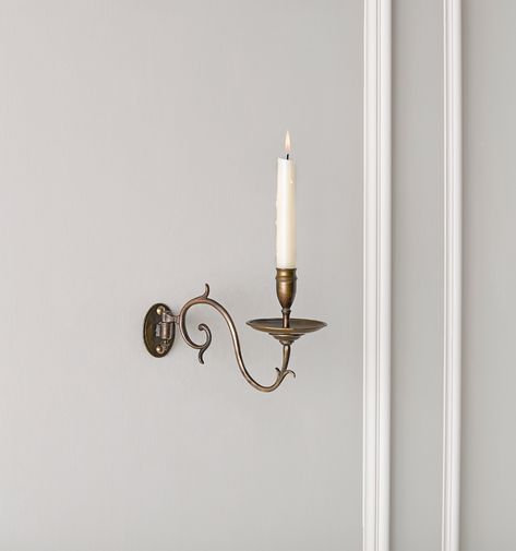 Breamore Candle Sconce | Wall Mounted Lights | Lighting | The Collection | Robert Kime Ltd. Wall Mounted Lights, Robert Kime, Vintage Wall Sconces, Decorative Wall Sconces, Wallpaper Furniture, Candle Wall Sconces, Curtain Poles, Candle Lamp, Wall Candles