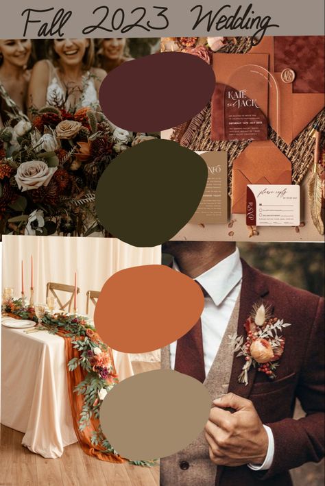 Fall 2023 Wedding, Earth Tone Wedding, Wedding Theme Color Schemes, Orange Wedding Colors, Fall Wedding Color Schemes, Rusting Wedding, Wedding Color Palettes, Wedding Color Pallet, Fall Wedding Color Palette