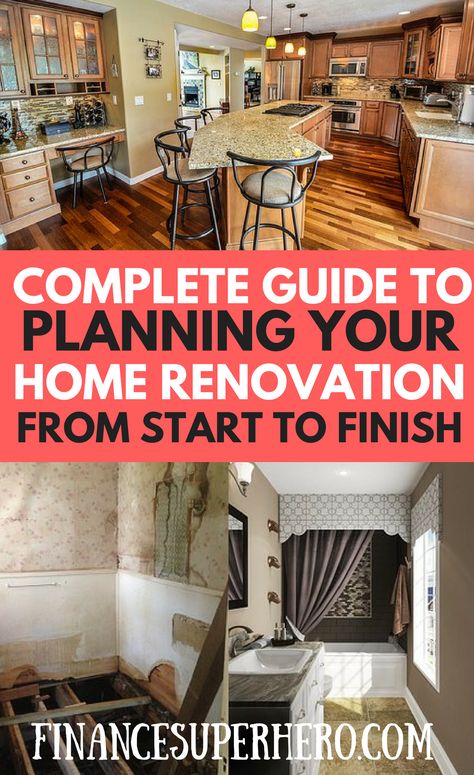 A home renovation project doesn't have to be scary or stressful. This guide will help you plan your remodeling project on budget from start to finish. Easy Home Improvement Projects, Renovation Budget, Home Improvement Loans, Home Repairs, Basement Remodeling, Quito, Home Reno, Diy Home Improvement, Remodeling Projects