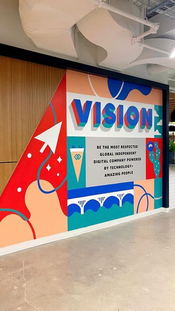 Steffi Lynn on Instagram: "Vision statement wall for @pmgworldwide 🥰❤️ letters and color blocking!!!!" Steffi Lynn Mural, Steffi Lynn, Vision Statement, Statement Wall, Good People, Color Blocking, Design Art, Technology, Wall