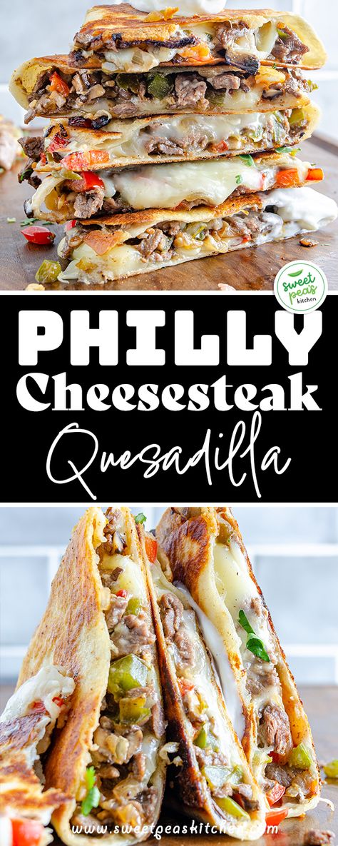 Philly Cheesesteak Quesadilla Recipes, Philly Cheese Quesadilla, Philly Cheese Steak Ideas, Cheesesteak Quesadilla Recipes, Cheese Steak Quesadilla, Philly Quesadilla, Philly Cheese Steak Quesadillas, Philly Cheese Steak Quesadilla Recipe, Philly Steak Quesadilla