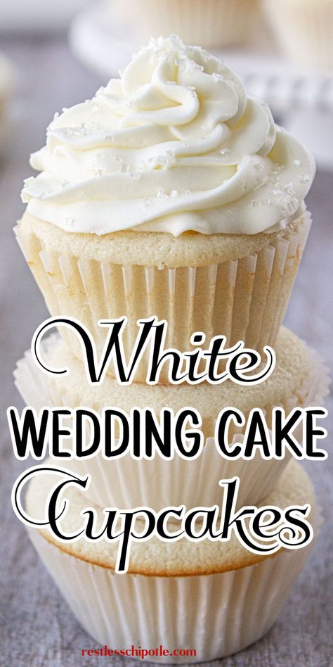 Easy White Cupcakes, White Wedding Cake Cupcakes, White Cupcake Recipes, Wedding Cake Cupcakes, Recipe With Cream Cheese, White Cupcakes, Cake Pricing, Gourmet Cupcakes, Wedding Cake Flavors