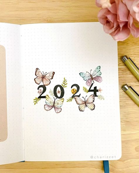 My Top 10 2024 Yearly Bullet Journal Cover Pages – NotebookTherapy 2025 Bullet Journal Cover, Journal Ideas 2024 Cover Page, Bujo Year Cover 2024, Bujo Cover Page Ideas 2024, 2024 Journal Page, Journal 2024 Cover, 2024 Journal Cover Page, Bullet Journal Start Page, Journal Year Page