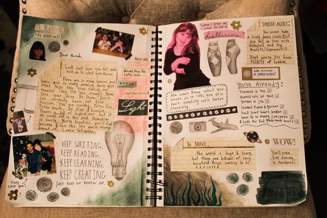 Letter To Past Self, Journal Entry Page, Journal Entry, Diary Entry, Journal Spreads, Journal Inspo, Visual Journal, Gcse Art, Bullet Journal Inspo