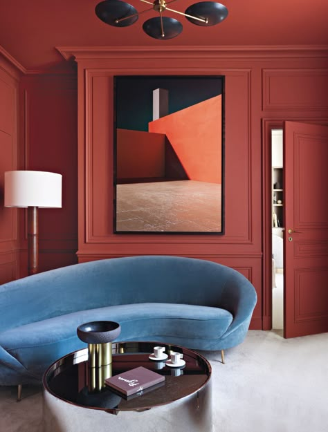 Interior Design Per La Casa, Best Paint Colors, Design Del Prodotto, Red Interiors, A Living Room, Residential Interior, Architectural Digest, Interior Inspo, Elle Decor