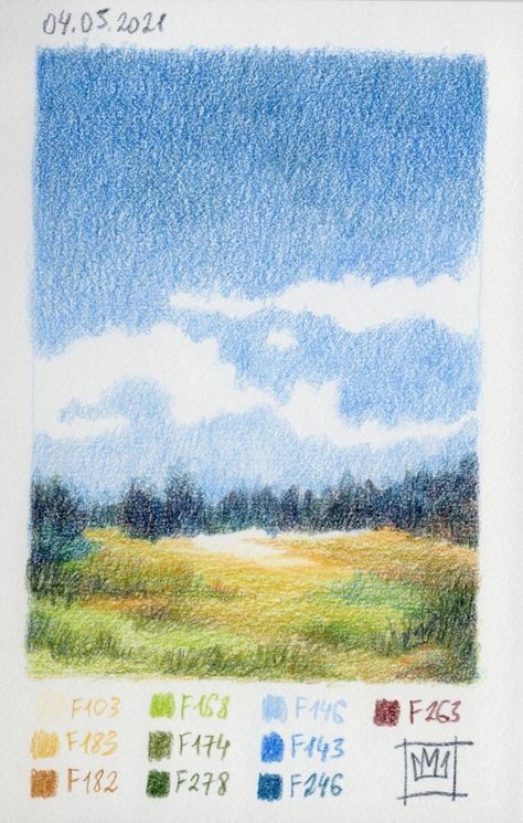 Ocean Color Pencil Drawing, Coloured Pencil Landscape, Abstract Color Pencil Art, Colored Pencil Sunset, Color Pencil Landscape, Landscape Colored Pencil, Color Pencil Art For Beginners, Color Pencil Drawing Easy, Colored Pencil Landscape