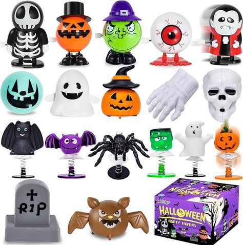 Amazon.com: MGparty 18Pcs Halloween Party Favors, Wind Up Toys for Kids Party Supplies, Assorted Jumping & Walking Clockwork Toys, Classroom Rewards, Treat Prizes Goody Bag Filler : Toys & Games Halloween Toys For Kids, Halloween Prizes, Glow Halloween, Wind Up Toys, Halloween Goodie Bags, Halloween Treats For Kids, Classroom Rewards, Halloween Supplies, Halloween Toys