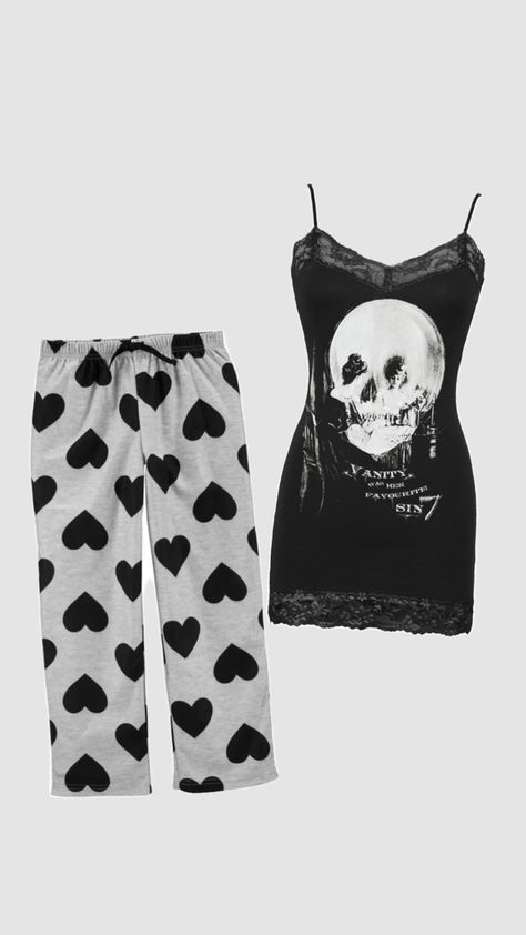 #emo Emo Pajamas, Emo Pjs, Freya Winters, Aesthetic Pajama, Character Info, Emo Fits, Emo Girl, Pajama Outfits, Cute Pajamas