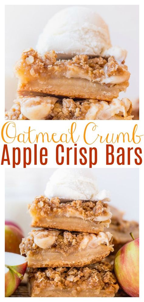 Apple Crisp Bars, Apple Crisp Pizza, Apple Crumb Bars, Apple Crisp Bars Recipe, Thanksgiving Desserts Apple, Brown Sugar Shortbread, The Best Apple Crisp, Apple Crisp Without Oats, Apple Crisp With Oatmeal