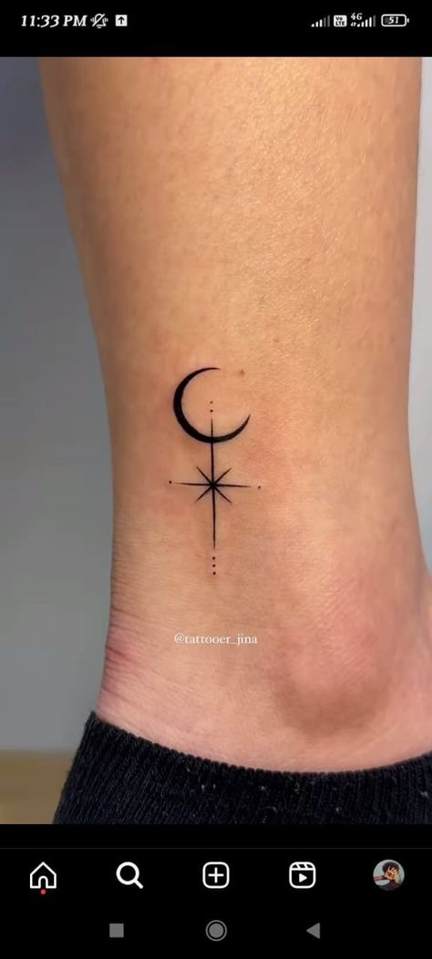 Crescent Moon Tattoo Behind Ear, Cresent Moon Tatoos, Moon Ear Tattoo, Crescent Tattoo, Behind Ear Tattoos, Circle Arrow, Ear Tattoos, Crescent Moon Tattoo, Tattoos For Daughters