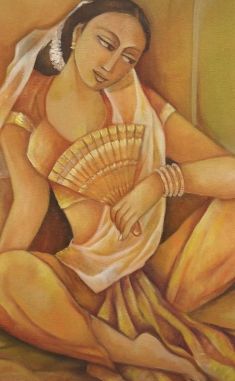 Modern Indian Art, Realism Painting, Indian Artist, Impressionism Painting, Hur Man Målar, Indian Paintings, Indian Art Paintings, Oil On Canvas Painting, Online Painting