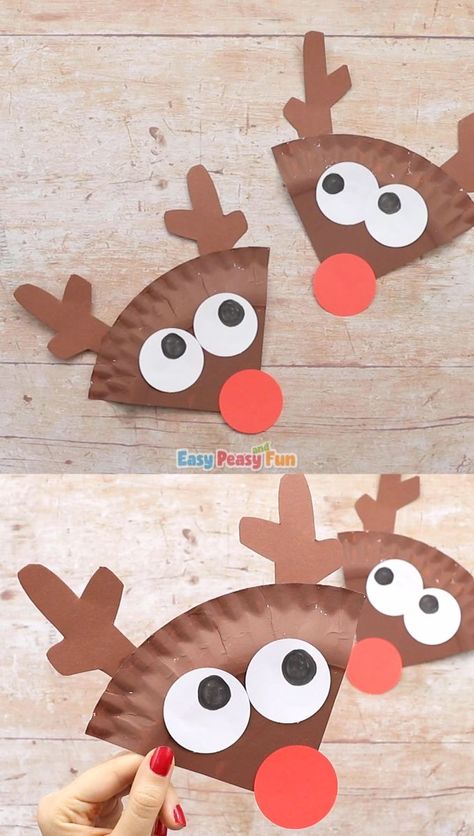 Have a few spare paper plates and need an easy Christmas craft idea? Make this cool paper plate reindeer craft. Paper Plate Reindeer, December Crafts, Reindeer Craft, Christmas Crafts For Toddlers, Preschool Christmas Crafts, Christmas Crafts For Kids To Make, Christmas Arts And Crafts, Fun Christmas Crafts, Daycare Crafts