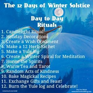 Celebrating Winter Solstice, 12 Nights Of Yule, Pagan New Year, Yule Wicca, Winter Solstice Rituals, Tea Witch, Winter Solstice Traditions, Yule Traditions, Yule Tide