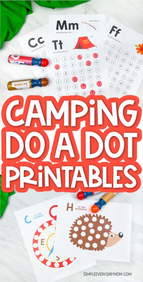 Camping Week, Dot Marker Printables, Rainy Day Activities For Kids, Camping Activities For Kids, Fun Worksheets For Kids, Outdoor Fans, Toddler Craft, Theme Preschool, Fun Summer Crafts