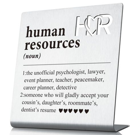 PRICES MAY VARY. 【Human Resources Gifts for Women】: Best Gift for Human Resources as Birthday gift, Nice gift to show your Appreciation for Women Coworker Friend Bestie, Thanksgiving Day, Christmas gift, or other Kinds of Special gift for her. 【Thank You Gift for HR Manager Director】: Do you Work in HR? The Perfect Thank you gift for your HR Colleagues, Managers, for the Memorable HR in your life. HR Office Gifts for HR Director, Human Resources Department Gifts for Retirement Employee Appreciat Hr Professional Day Gifts, Human Resources Office Decor, Office Decor Signs, Gifts For Retirement, Dentist Resume, Hr Director, Hr Office, Human Resources Office, Thank You Plaques