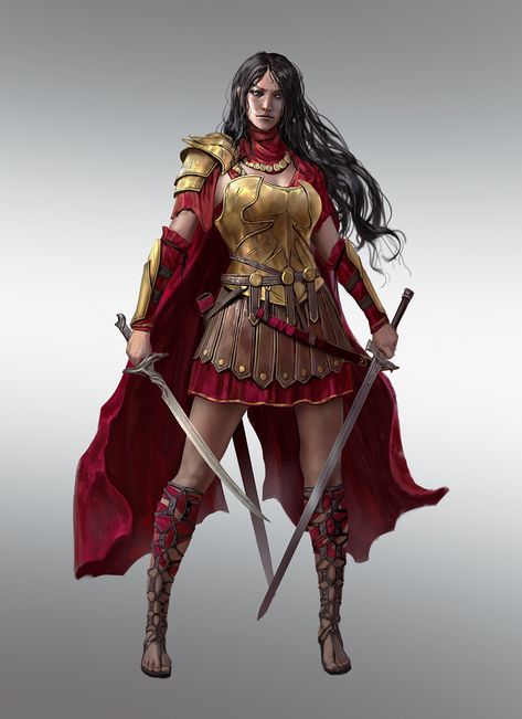 Roman Armor Concept Art, Amazonian Women Warriors, Greek Armor Female, Female Greek Warrior, Warrior Princess Art, Female Gladiator, Roman Armor, Roman Characters, Greek Warrior