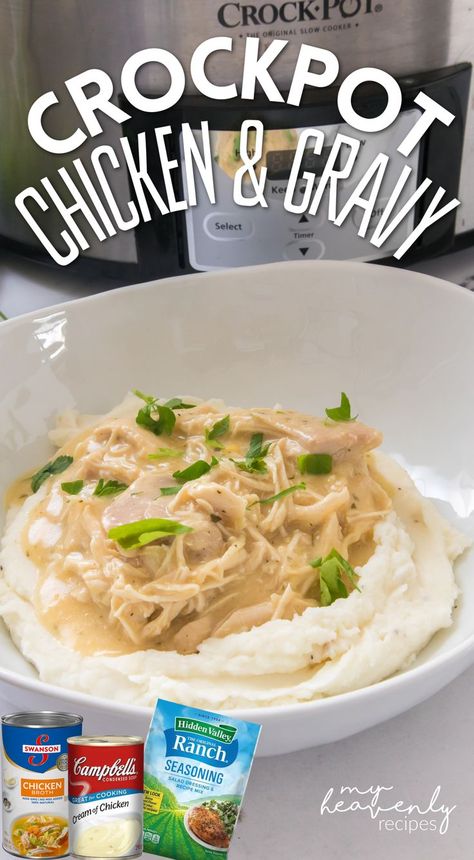 Cream Of Chicken Chicken, Chicken Breast Gravy Recipe, Slow Cooker Chicken Breasts, Easy Crockpot Dump Meals, Slow Cooker Chicken And Gravy, Food Slow Cooker, Crockpot Chicken And Gravy, Chicken Gravy Recipe, Chicken Breast Slow Cooker