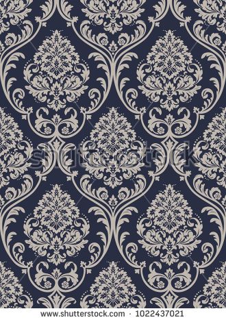 Vector Classic Damask Seamless Pattern Floral Damask Pattern, Flower Pattern Drawing, Victorian Wallpaper, Textile Pattern Design, Arts Crafts Style, Wall Decor Design, Damask Wallpaper, Phone Wallpaper Design, Damask Print