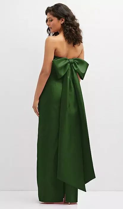 Strapless Draped Bodice Column Bridesmaid Dress With Oversized Bow In Celtic | The Dessy Group Different Dress Designs, Bold Color Bridesmaid Dresses, Structured Bridesmaids Dresses, 2024 Formal Dress Trends, Unique Bridesmaids Dresses, Long Bow Dress, Chartreuse Bridesmaids Dresses, Formal Wedding Guest Dress Long, Quince Party Outfits Guest