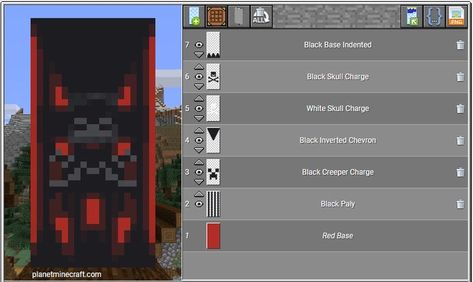 Minecraft Nether Banner Designs, Minecraft Banner Design Tutorial, Minecraft Red Banner Designs, Flag Minecraft Banners, Minecraft Obstacle Course Ideas, Flag Design Minecraft, Nether Banner Minecraft, Red Banner Minecraft, Flag Ideas Minecraft