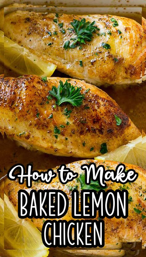 Baked Lemon Parmesan Chicken, Lemon Roast Chicken Recipe, Baked Lemon Herb Chicken, Lemon Garlic Chicken Oven Baked, How To Make Lemon Chicken, Bake Chicken Recipes Oven, Healthy Roast Chicken Dinner, Easy Lemon Chicken Recipe Baked, Oven Roasted Lemon Chicken